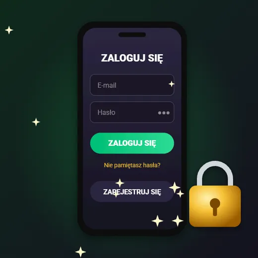 Deloro casino login – ekran logowania z polami e-mail i hasło i złota kłódka